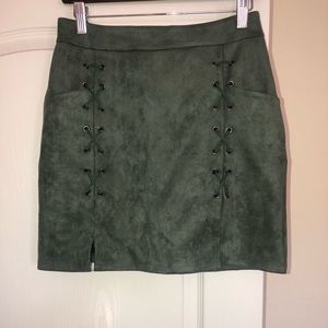 Hunter green faux skirt